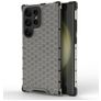 Mobigear Honeycomb Coque Samsung Galaxy S24 Ultra Coque arrière Rigide Anti-Chocs - Noir