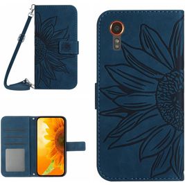 Mobigear Sunflower Housse Samsung Galaxy Xcover 7 Etui Porte-Monnaie - Bleu Marin
