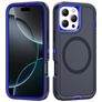 Mobigear Rugged Mag Coque iPhone 16 Pro MagSafe Coque arrière Rigide Anti-Chocs - Bleu Marin