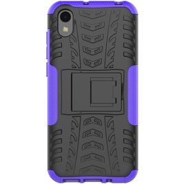 Mobigear Tire Coque HONOR 8S Coque arrière Rigide Anti-Chocs avec Support Amovible - Noir / Violet