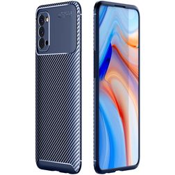 Mobigear Racing Coque OPPO Reno 4 Coque arrière en TPU Souple - Bleu