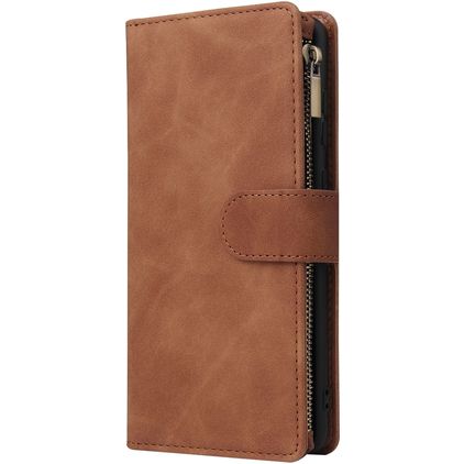 Mobigear Zipper Housse Samsung Galaxy Note 10 Lite Etui Porte-Monnaie - Marron