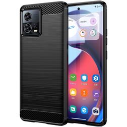 Mobigear Brushed Slim Motorola Edge 30 Fusion TPU souple Coque arrière - Noir