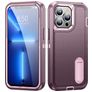 Mobigear Rugged Stand Coque iPhone 14 Coque arrière Rigide Anti-Chocs avec Support Amovible - Violet