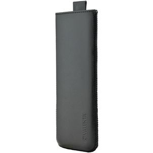 Valenta Pocket Classic Pochette en Cuir Véritable (max 14,8 cm x 6 cm) - Etui à insérer - Poche téléphone - Noir