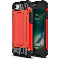 Mobigear Outdoor Coque iPhone SE (2022) Coque arrière Rigide Anti-Chocs - Rouge