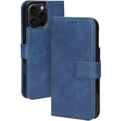 Mobiparts Classic Wallet MagSafe iPhone 16 Pro Max Étui Portefeuille - Steel Blue