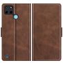 Mobigear Slim Magnet Housse Realme C25Y Etui Porte-Monnaie - Marron