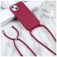 Mobigear Lanyard iPhone 16 Coque avec cordon en Silicone - Rouge