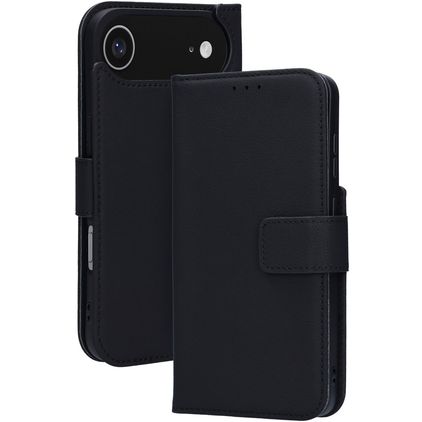 Mobiparts Wallet iPhone Air MagSafe Cuir véritable Étui Portefeuille - Noir