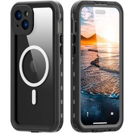 RedPepper Waterproof Coque iPhone 15 Plus MagSafe Coque arrière Imperméable Rigide Anti-Chocs - Noir