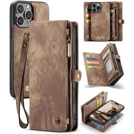Caseme 008 Housse iPhone 16 Pro Etui avec Coque Détachable Porte-Monnaie - Marron