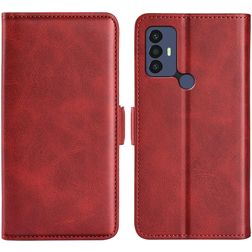 Mobigear Slim Magnet Housse TCL 30 SE Etui Porte-Monnaie - Rouge