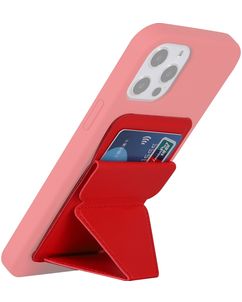 Mobigear Folding Snap-On - Porte Cartes en - 3 Cartes - Compatible MagSafe - Rouge