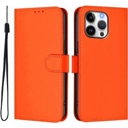 Mobigear Urban Wallet Housse iPhone 16 Pro Max Etui Porte-Monnaie - Orange
