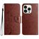 Mobigear Flowers Housse iPhone 16 Pro Max Etui Porte-Monnaie - Marron