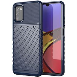 Mobigear Groove Coque Samsung Galaxy A03s Coque arrière en TPU Souple - Bleu
