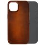 Mobilize Premium Coque iPhone 15 MagSafe Coque arrière en Cuir Véritable - Burned Cognac