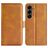 Mobigear Slim Magnet Housse Samsung Galaxy S25 FE Etui Porte-Monnaie - Cognac