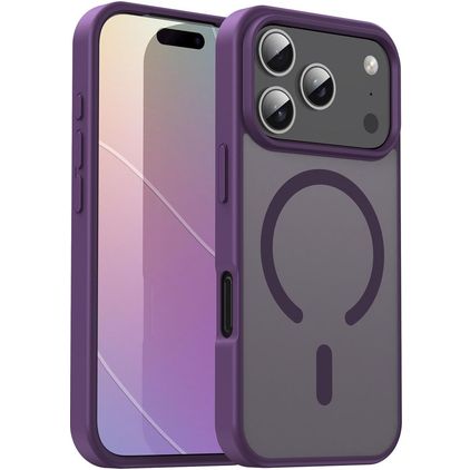 Mobigear Shockproof Coque iPhone 17 Pro MagSafe Coque arrière Rigide - Crystal Purple