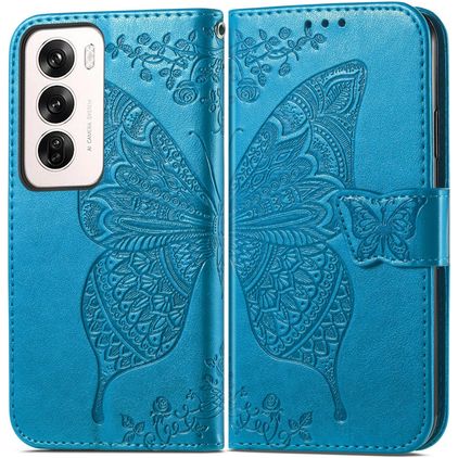 Mobigear Butterfly OPPO Reno 12 Pro Étui Portefeuille - Bleu
