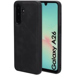 Mobiparts Classic Coque Samsung Galaxy A26 MagSafe Coque arrière en TPU,Similicuir - Graphite Black