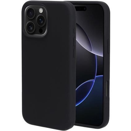 Mobiparts Coque iPhone 16 Pro Max Coque arrière en Silicone - Noir