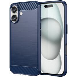 Mobigear Brushed Slim Coque iPhone 16 Coque arrière en TPU Souple - Bleu