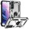 Mobigear Armor Ring Samsung Galaxy S22 Plastique rigide Coque arrière Antichoc avec bague de maintien - Argent