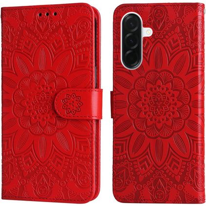 Mobigear Sunflower Housse Samsung Galaxy A37 Etui Porte-Monnaie - Rouge