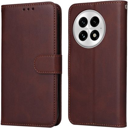Mobigear Wallet Housse OnePlus 13 Etui Porte-Monnaie - Marron