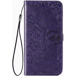 Mobigear Mandala Housse Motorola Edge (2020) Etui Porte-Monnaie - Violet