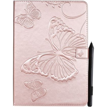 Mobigear Butterfly Coque iPad Pro 10.5 Pouces (2017) Etui + Porte-crayon - Rose doré
