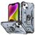 Mobigear Armor Ring Coque iPhone 14 Coque arrière Rigide Anti-Chocs avec Anneau-Support - Gris