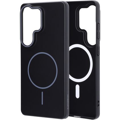 Mobiparts Slim Line Coque Samsung Galaxy S26 Ultra MagSafe Coque arrière Rigide - Onyx Black
