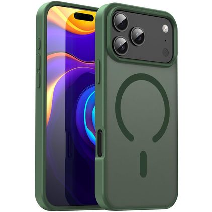 Mobigear Shockproof iPhone 17 Pro Max MagSafe Plastique rigide Coque arrière - Olive Green