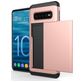 Mobigear Card Coque Samsung Galaxy S10 Coque arrière Rigide Anti-Chocs avec Porte-Cartes - Rose