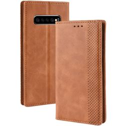 Mobigear Sensation Housse Samsung Galaxy S10 Plus Etui Porte-Monnaie - Cognac