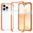 Mobigear Full Bumper Coque iPhone 14 Coque arrière Rigide Anti-Chocs - Transparent / Orange