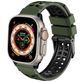 Mobigear Aero Armor Bracelet Silicone Apple Watch Fermeture boucle ardillon - 49/46/45/44 mm - Noir / Vert