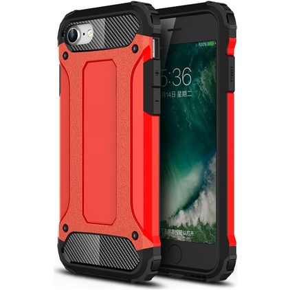 Mobigear Outdoor Coque iPhone 8 Coque arrière Rigide Anti-Chocs - Rouge