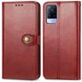 Mobigear Snap Button Housse Vivo V21 Etui Porte-Monnaie - Rouge