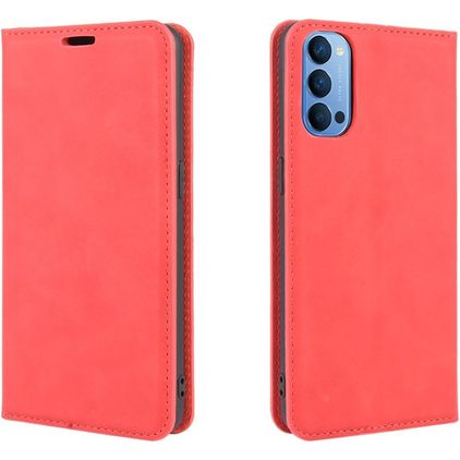 Mobigear Retro Slim Housse OPPO Reno 4 Etui Porte-Monnaie - Rouge