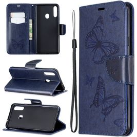 Mobigear Butterfly Housse Samsung Galaxy A20s Etui Porte-Monnaie - Bleu