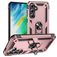 Mobigear Armor ring Coque Samsung Galaxy S24 FE Coque arrière Rigide Anti-Chocs avec Anneau-Support - Rose doré