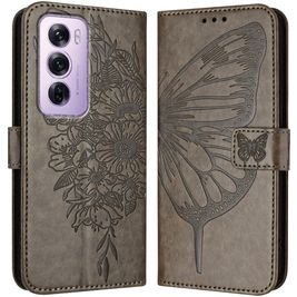 Mobigear Butterfly Housse OPPO Reno 12 Pro Etui Porte-Monnaie - Gris