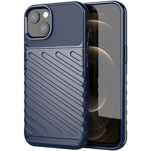 Mobigear Groove Coque iPhone 13 Mini Coque arrière en TPU Souple - Bleu