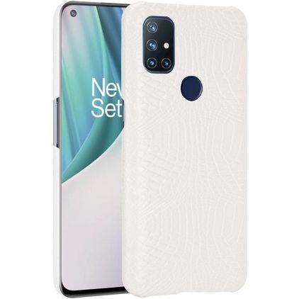 Mobigear Croco OnePlus Nord N10 5G Plastique rigide Coque arrière - Blanc