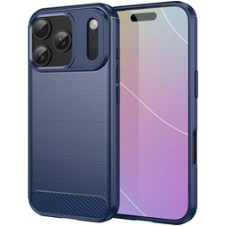 Mobigear Brushed Slim Coque iPhone 18 Pro Coque arrière en TPU Souple - Bleu