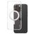 CARE by PanzerGlass Kickstand iPhone 16 Pro Max MagSafe Plastique rigide Coque arrière avec béquille - Transparent / Argent